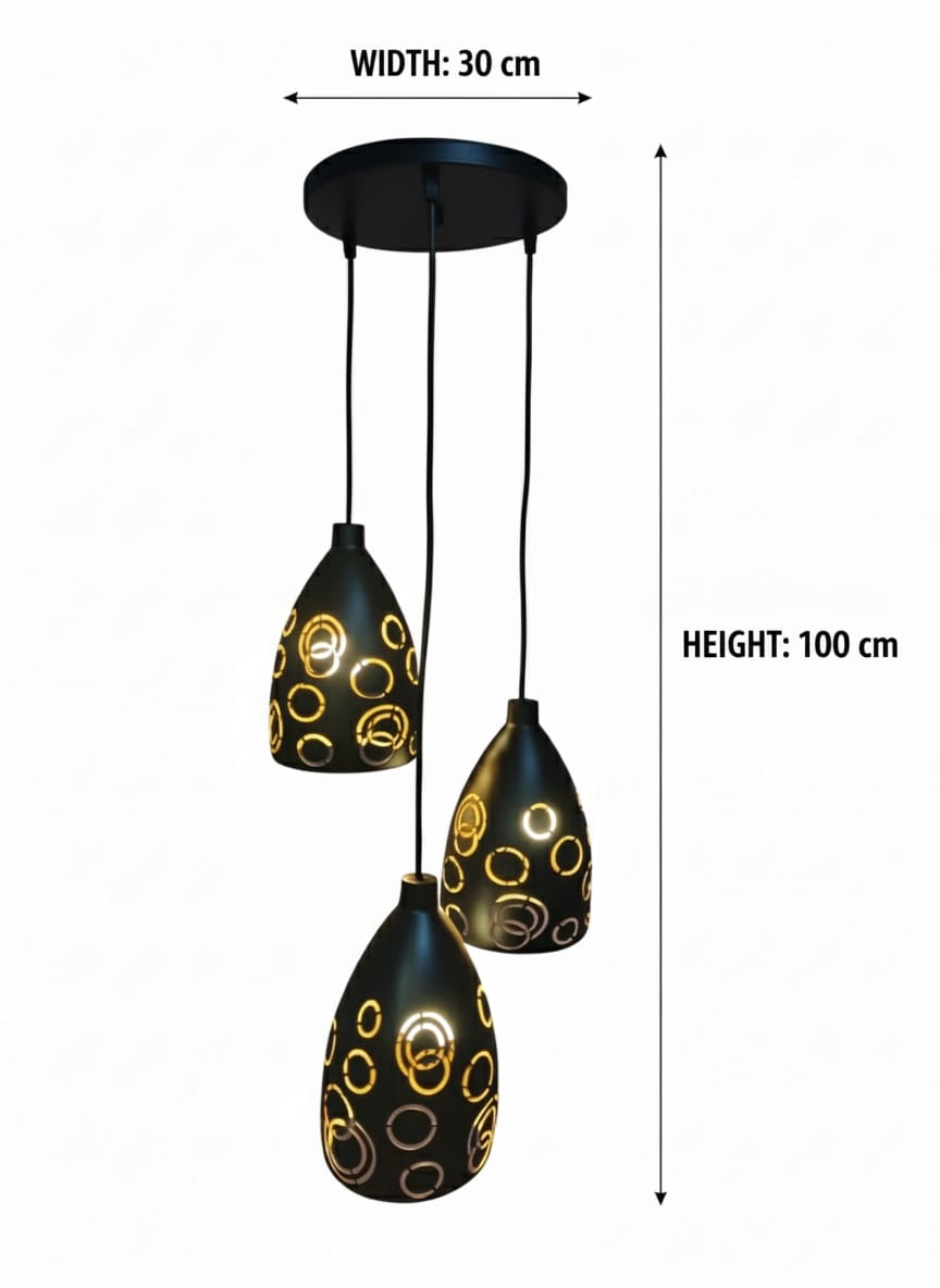 D&D Cluster Pendant Gamma Hanging Wall Lamp 3 Pieces - Classic Series